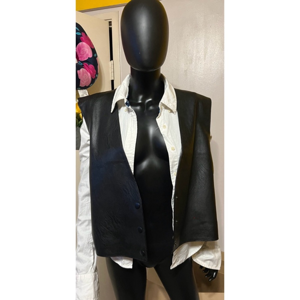 Topshop Black Faux Leather Vest